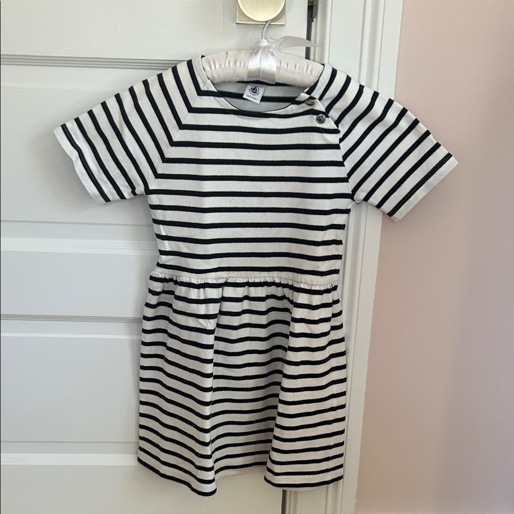 Petit Bateau Navy and White Striped Casual Dress